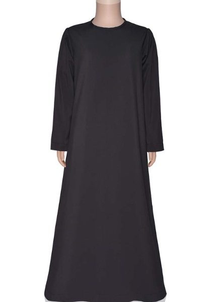 Girls Plain Abaya - Black