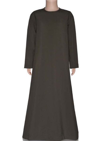 Girls Plain Abaya - Olive Green